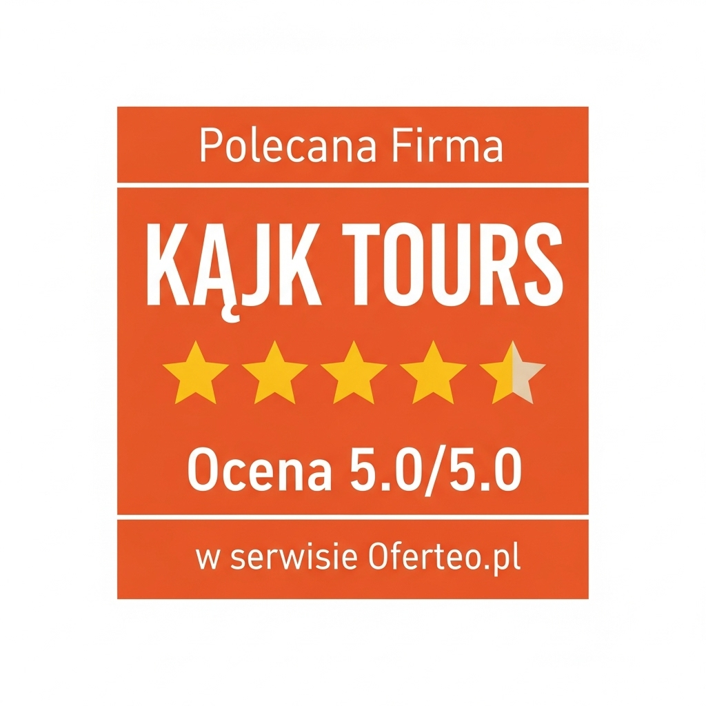Odznaka Polecana Firma w Oferteo dla KAJK TOURS z oceną 5.0/5.0